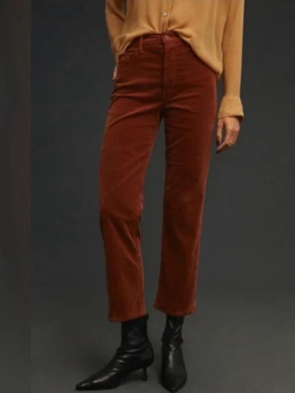 Mother Denim The Tomcat ankle corduroy hopscotch wash size 30 high rise straight